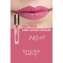 Sheida Long Lasting Uzun Süre Kalıcı Mat Likit Ruj - Yoğun Pigment & E Vitaminli Formül  No:07