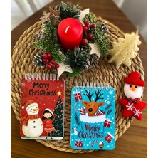 A6 Boy Christmas Magic Notepad Set – Yılbaşı Temalı 4’lü Not Defteri Seti Üstten Spiralli 40 Yaprak