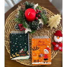 A6 Boy Christmas Magic Notepad Set – Yılbaşı Temalı 4’lü Not Defteri Seti Üstten Spiralli 40 Yaprak