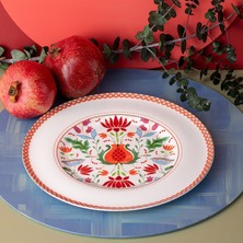 Istanbul Porselen Nar Fine Bone Servis Tabağı Kırmızı 27 cm