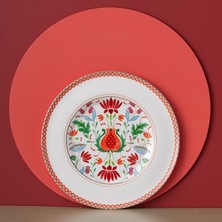 Istanbul Porselen Nar Fine Bone Servis Tabağı Kırmızı 27 cm