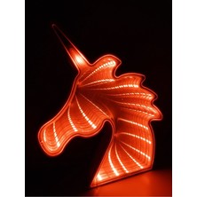 Işık Kasabası Unicorn Sonsuz Aynalı Yansımalı Masa ve Gece Lambası LED