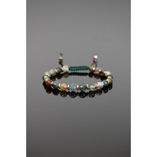 Akik Doğal Taş Makrome Örme Bileklik