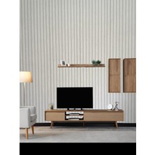 3 Boyutlu Gri Çıta Panel Görünümlü Silinebilir Duvar Kağıdı 5 M²
