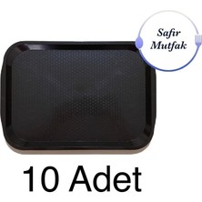 Nidage 10 Adet 20X30 cm Siyah Fast Food Tepsisi, Servis Tepsisi, Sunum Tepsisi (Küçük Boy)