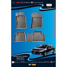 Honda Civic Sedan 2006-2012  Için 5,5d Carbon Style Havuzlu Paspas - Tpe Malzeme