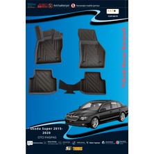 Skoda Super B 2015-2020  Için 5,5d Carbon Style Havuzlu Paspas - Tpe Malzeme