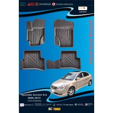 Hyundai Accent Era 2006-2012  Için 5,5d Carbon Style Havuzlu Paspas - Tpe Malzeme