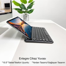 Kenly 78 Yuvarlak Tuşlu Ingilizce Bluetooth Tablet Telefon Klavyesi Şarjlı Mini Boy