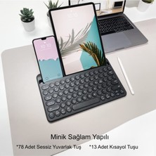 Kenly 78 Yuvarlak Tuşlu Ingilizce Bluetooth Tablet Telefon Klavyesi Şarjlı Mini Boy