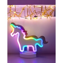 Unicorn Renkli Neon Dekoratif Gece Lambası