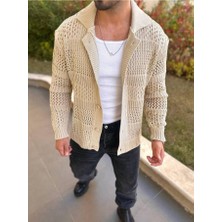 Hırka Oversize Özel Örgülü Triko Desenli Salaş Örgü Tasarım Delikli Hırka