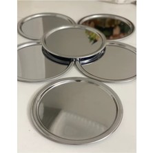 Nidage 6'lı 22 cm Yuvarlak Gümüş Sunum Tepsisi Dekoratif Servis Tepsisi Çay, Kahve, Pasta