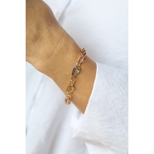 Yenigün Kuyumculuk 14 Ayar Altın Sarmal Üç Renkli Hallow Bileklik 3