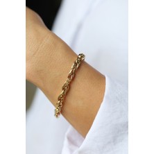 Yenigün Kuyumculuk 14 Ayar Altın Üç Renkli Hallow Bileklik