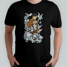 Pixxa Attack On Titan Captain Levi Ackerman %100 Pamuklu Bisiklet Yaka T-Shirt Model 2