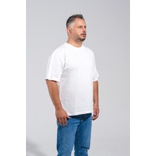 Derin Mavi Bisiklet Yaka M-10XL Arası 3 Renk Çok Kaliteli Penye Kumaş Tan Üretilmiş T-Shirt