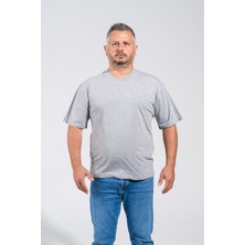 Derin Mavi Bisiklet Yaka M-10XL Arası 3 Renk Çok Kaliteli Penye Kumaş Tan Üretilmiş T-Shirt