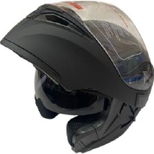 JK20 Mat Siyah Jk 902 Güneş Vizörlü Çeneden Açılır Kask