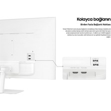 Samsung Izle, Oyna, Çalış -Wi-Fi Bağlantı Apple-Android Kablosuz Görüntü Aktarım 32''inç 80 Ekran Akıllı Tv-Monitör M5 + Logitech Kablosuz Klavye