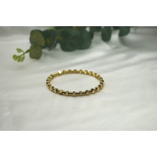 Top Boncuk Gold Çelik Bilezik