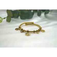 Lusin Tasarım Hayat Ağacı Gold Hasır Çelik Bileklik