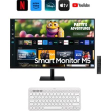 Samsung Akıllı Tv 27'' 70 Ekran Wi-Fi Bağlantı Apple-Android Kablosuz Görüntü Aktarım Akıllı Tv-Monitör 4ms 60hz 1920 x 1080 Fullhd -HDR10 Slim Monitör Tv-Logitech Kablosuz Klavye