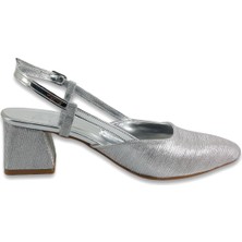 Beety 24BK25.909 Siyah & Gümüş Kısa Kalın Topuklu Abiye Kadın Ayakkabı