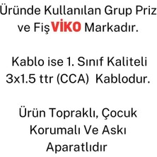 Viko 8 Metre Topraklı Çocuk Korumalı Grup Priz