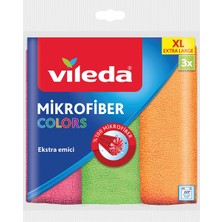 Vileda Temizlik Bezi Mikrofiber 3 Lü Colors Xl 36X34 cm