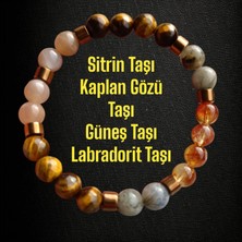 Mga Doğaltaş Aslan Burcu Bileklik Sitrin Taşı Kaplan Gözü Taşı Labradorit  Taşı Güneş Taşı Burç Bileklik