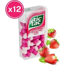 Tic Tac   Çilek Aromalı Şeker 18 Gr. (12 Adet)