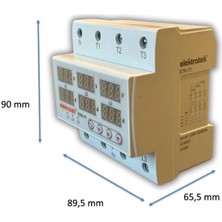 Elektrotek Etk-T1 Trifaze Gerilim ve Akım Koruyucu 63A Din Ray Ayarlanabilir Röle - CE Sertifikalı - 5 Yıl Garantili