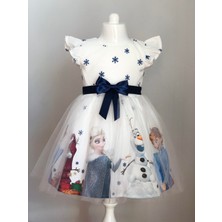 Elsa Karlar Kraliçesi Kız Çocuk Elbisesi