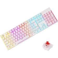 Sarftech Beyaz Rgb Mavi Switch Q Gaming Tam Mekanik Kablolu Oyuncu Klavyesi K50 Bkb4