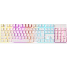 Sarftech Beyaz Rgb Mavi Switch Q Gaming Tam Mekanik Kablolu Oyuncu Klavyesi K50 Bkb4