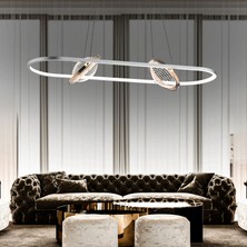 Bennan Sıralı 60 Watt Krom Gold Modern Oturma Odası, Yemek Masası Üstü, Salon LED Avize