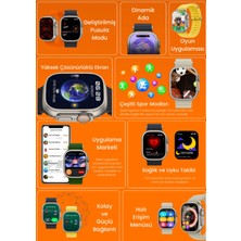 Bunnys Samsung Galaxy M22 Uyumlu Akıllı Saat Watch Ultra2 49MM Kordon Hediyeli - Son Versiyon