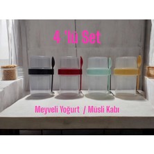 4 'lü Set Meyveli Yoğurt Kabı***müsli Kabı (4x 550ML)