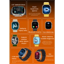 Bunnys Xiaomi Redmi 10X Uyumlu Akıllı Saat Watch Ultra2 49MM Kordon Hediyeli - Son Versiyon