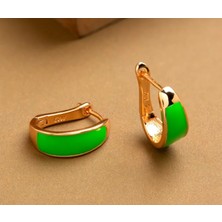 Gold Yeşil Halka Küpe