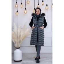 Womanıa Wavy Vest Yelek 18250 Gri