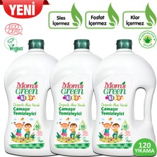 Mom's Green 3'lü Set- Mom's Green Çocuk Organik Çamaşır Temizleyici 1500 ml x 3 Adet ( 120 Yıkama )