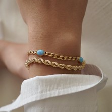 Opal Taşlı Altın Bileklik