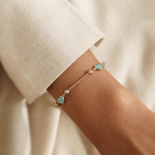 Altıntaş Dorikalı Maviş Kalp Altın Bileklik