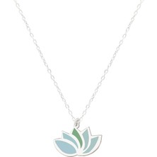 Dkmn Silver Mineli Lotus Kolye 925 Ayar Gümüş