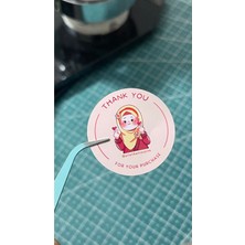 Butik Sosyetik Thank You For Your Order Yazılı Yuvarlak Yapışkanlı Etiket 4x4 cm 106 Adet