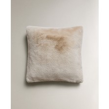 Zara Home Suni Kürklü Kırlent Kılıfı   (45  x  45  cm ) Bej