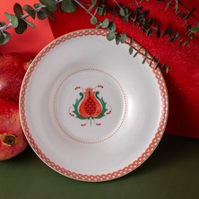 Istanbul Porselen Nar Fine Bone Çukur Tabak Kırmızı 22 cm