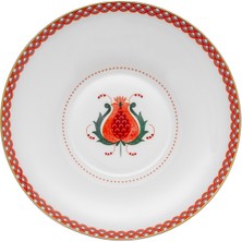 Istanbul Porselen Nar Fine Bone Çukur Tabak Kırmızı 22 cm